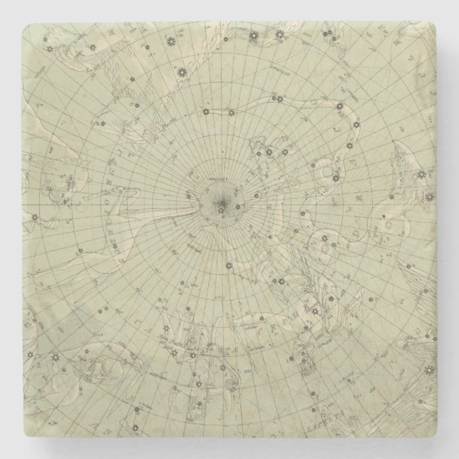 Star map of North polar region Stone Coaster (Front)