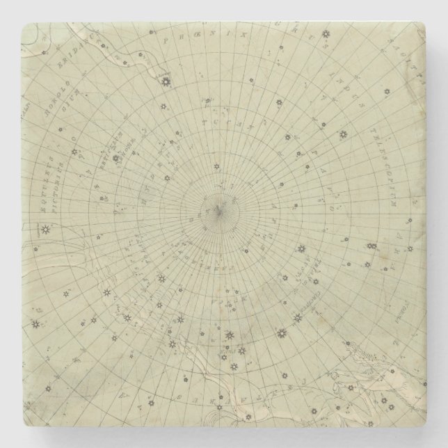Star map of South polar region Stone Coaster (Front)