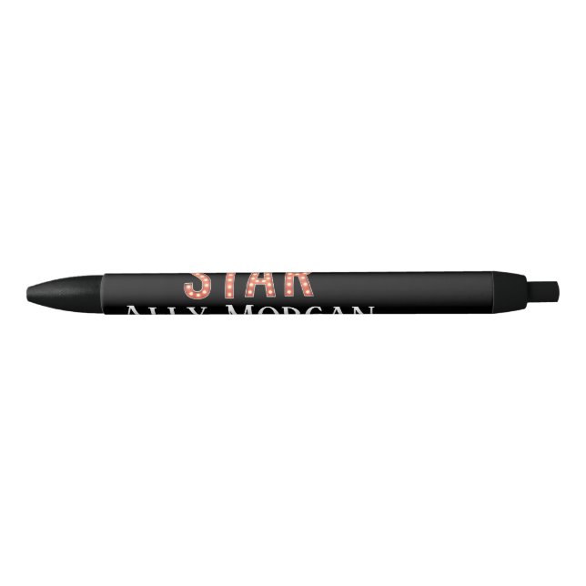 STAR Marquee Lights Personalised Black Ink Pen (Front)
