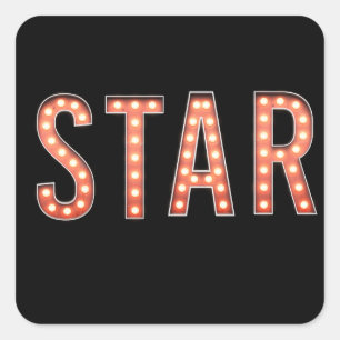 STAR Marquee Lights Square Sticker