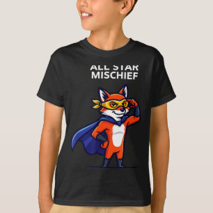 Star mischief superhero fox with cape cartoon funn T-Shirt