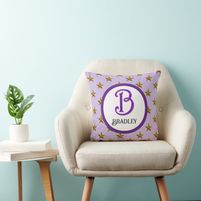 Star Monogram Family Initial Name Colourful Cushion (Chair)
