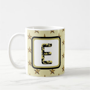 Star Monogram Gold Elegant Family Name Initial Coffee Mug