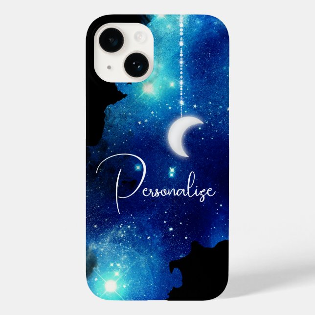 Star moon night sky celestial galaxy black blue Case-Mate iPhone case (Back)