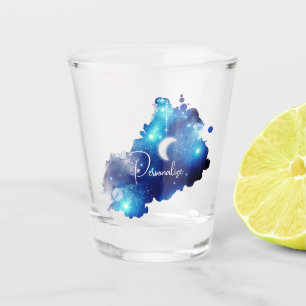 Star moon night sky celestial galaxy   shot glass