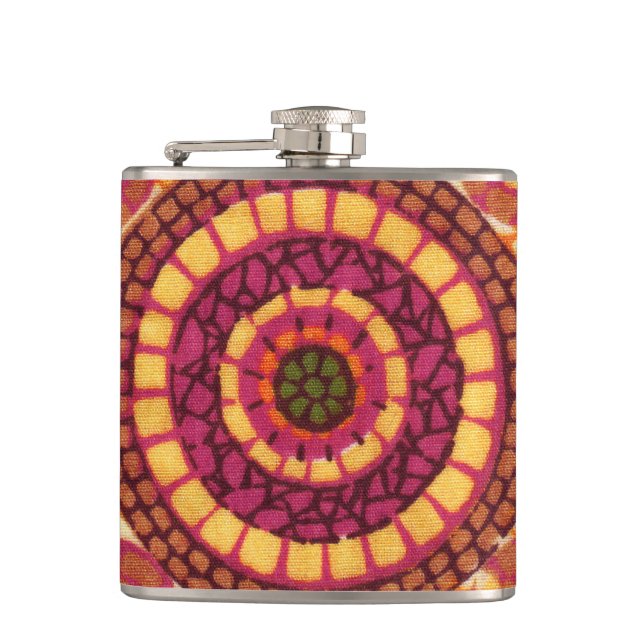Star Mosaic Mandala Hip Flask (Front)