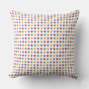 Star Motif: Purple, Yellow, and Teal Delight Cushion