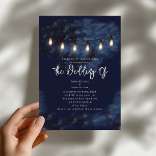 Star Night String Lights Wedding Invitation