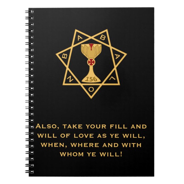 Star of Babalon Gold Logo Spiral Bound Notebook (Front)
