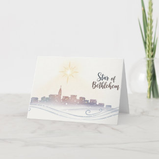 Star of Bethlehem Christmas Nativity Skyline Art Holiday Card