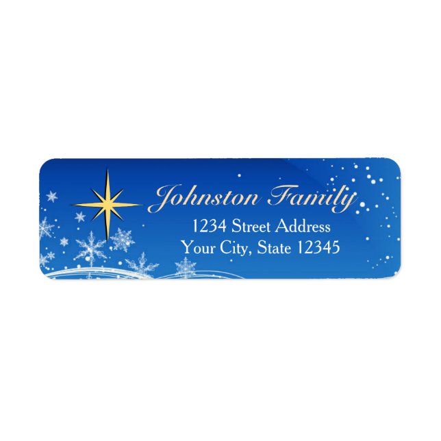 Star of Bethlehem Christmas Return Address Labels (Front)