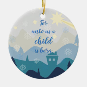 Star of Bethlehem // For unto us a child is born Ceramic Tree Decoration