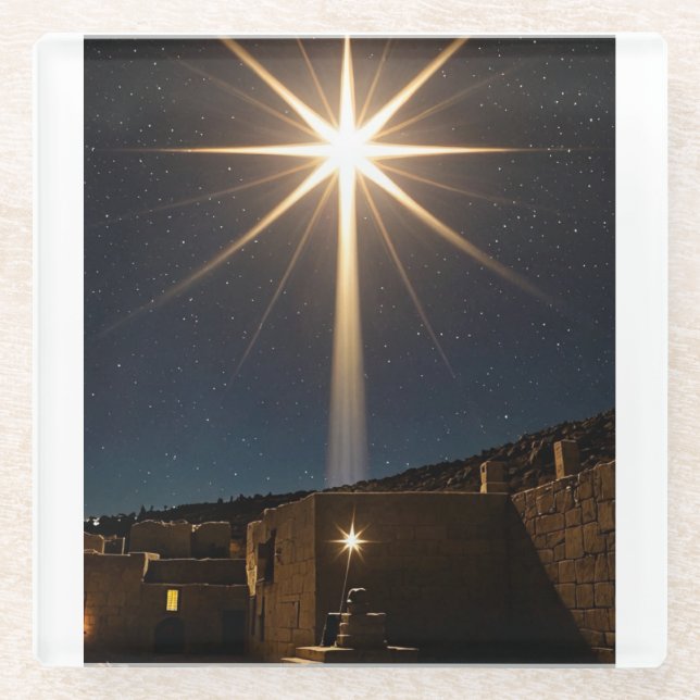 Star of Bethlehem Glass Coaster (Front)