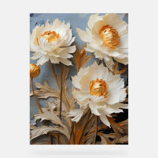 Star of Bethlehem - Impasto Floral Acrylic Sign