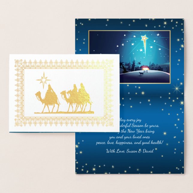 Star of Bethlehem Luxury Real Foil Christmas Cards (Display)