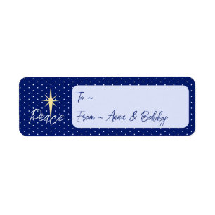 Star of Bethlehem Peace Christmas Gift Tag Labels