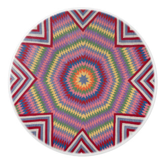 Star of Bethlehem quilt Ceramic Knob