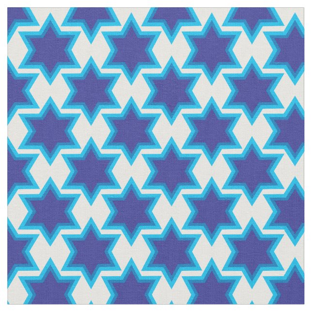 Star of David2, custom background and tile Fabric (Close Up)