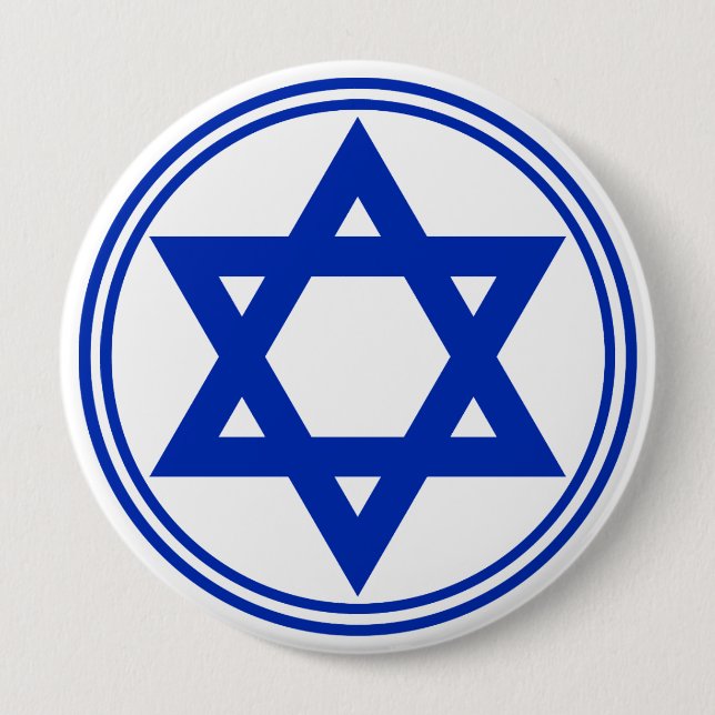 Star of David 10 Cm Round Badge (Front)