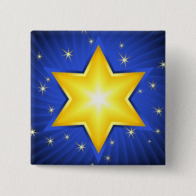 Star of David 15 Cm Square Badge (Front)