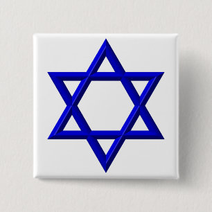 Star Of David 15 Cm Square Badge