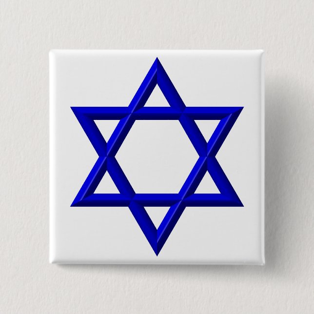Star Of David 15 Cm Square Badge (Front)