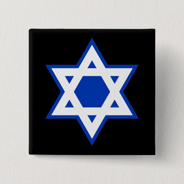 Star of David 15 Cm Square Badge (Front)
