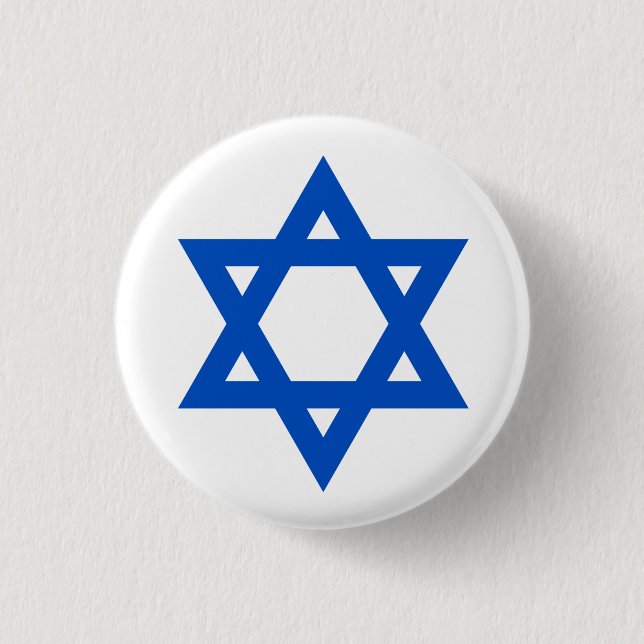 "STAR OF DAVID" 3 CM ROUND BADGE (Front)