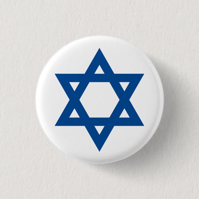 "STAR OF DAVID" 3 CM ROUND BADGE (Front)