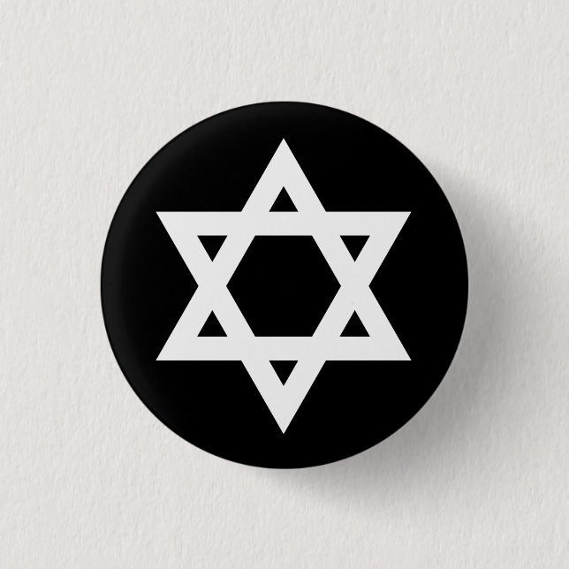 "STAR OF DAVID" 3 CM ROUND BADGE (Front)