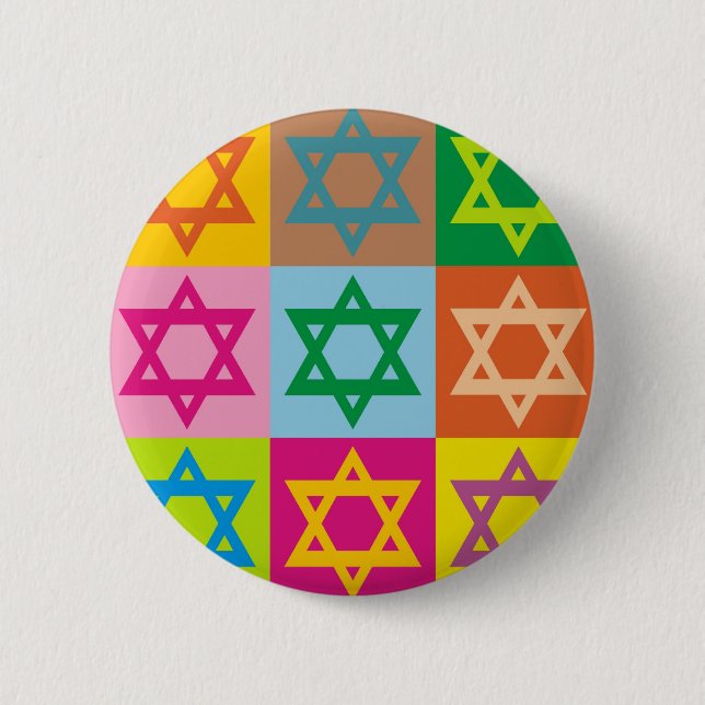 Star of David 6 Cm Round Badge (Front)