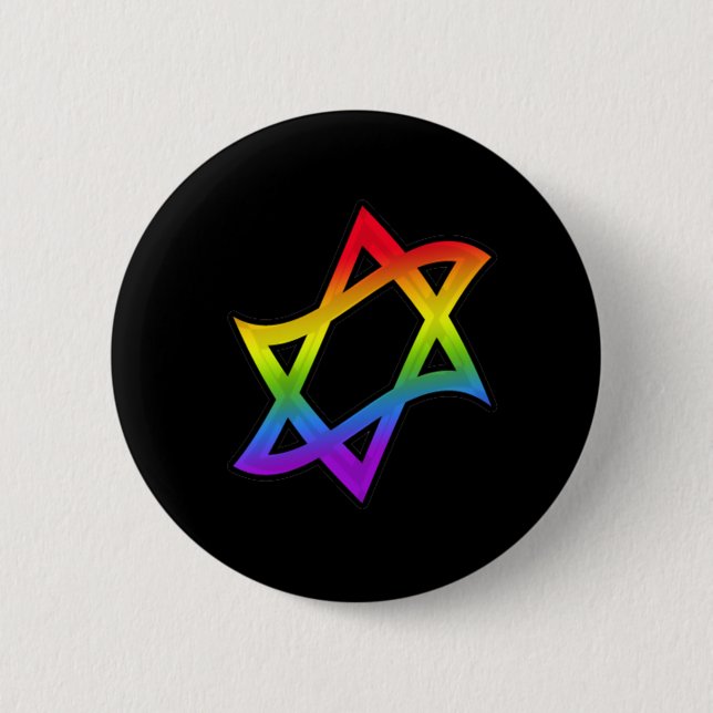 Star  of David 6 Cm Round Badge (Front)