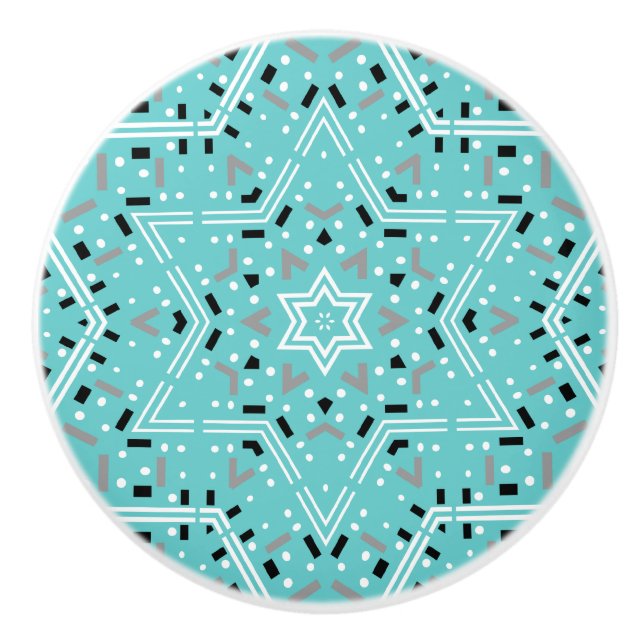 Star of David | Abstract Decorative Drawer Cabinet Ceramic Knob (Front)