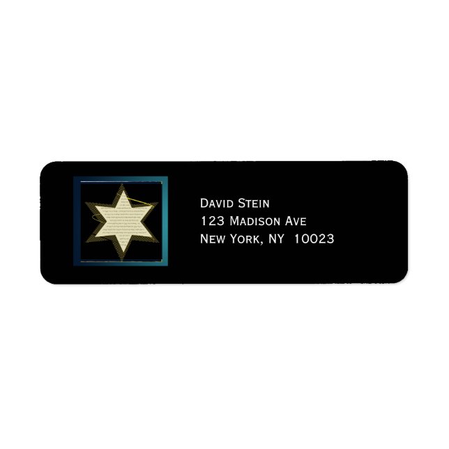 Star of David accent address labels (Front)