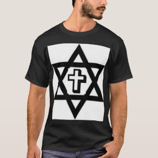 STAR OF DAVID AND CHRISTIAN CROSS DESIGN T-Shirt