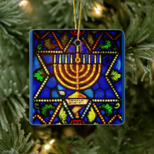 STAR OF DAVID AND MENORAH HOLIDAY ORNAMENT