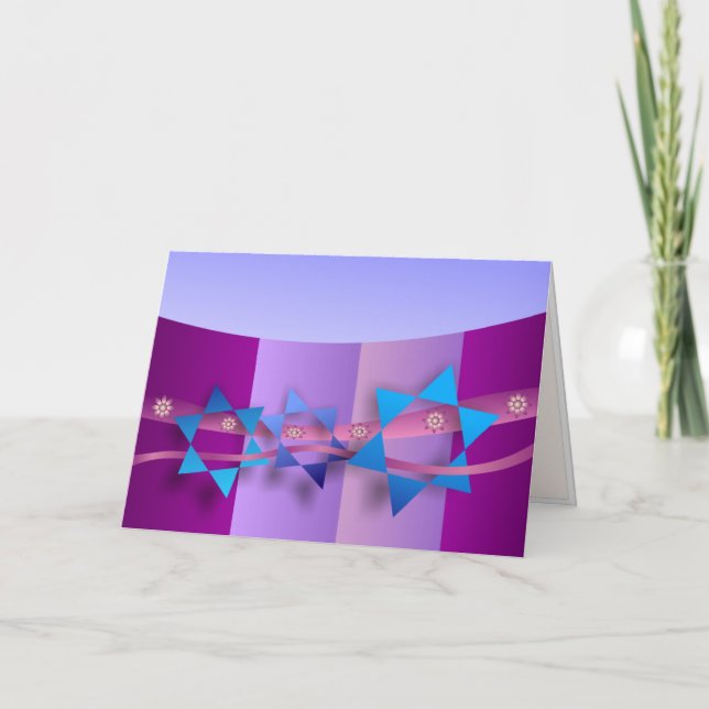 Star of David and Ribbon Card (Front)