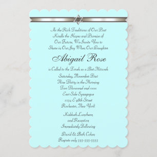 Star of David Any Colour Bat Mitzvah Invitation