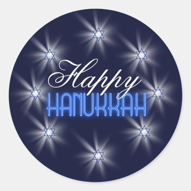 Star of David Array Blue SDAB Classic Round Sticker (Front)