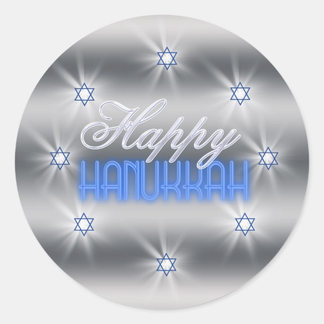 Star of David Array Silver SDAX Classic Round Sticker (Front)