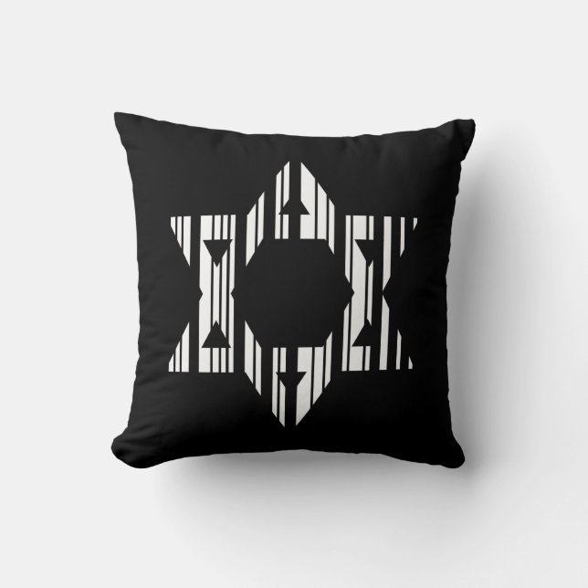 STAR OF DAVID BAR CODE Judaism Pattern Design Cushion (Front)
