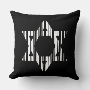 STAR OF DAVID BAR CODE Judaism Pattern Design Cushion