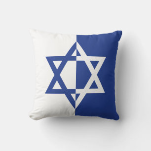 Star of David Bar Mitzvah blue and white Cushion