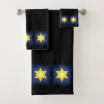 Star of David Bath Towel Set<br><div class="desc">Star of David Jewish religion Hanukkah digital art illustration</div>