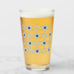 Star of David Beer Glasses, Glass<br><div class="desc">Introducing the Ultimate Beer Glass for Every Occasion: The Star of David Beer Glass! Our beer glass features a captivating Star of David design in a beautiful blue and white colour scheme. This iconic symbol is not only visually striking but also holds deep cultural and historical significance.</div>