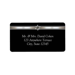 Star of David Black Address Labels