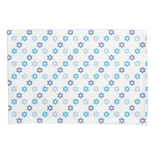 Star of David Blue and White Holiday Pillowcase
