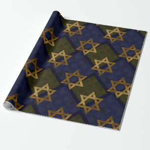 Star of David Blue Wrapping Paper