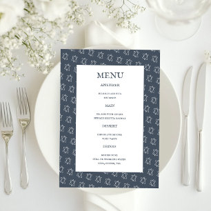 Star of David B'nai Bat Bar Mitzvah Jewish Wedding Menu