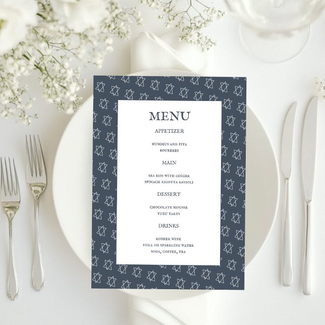 Star of David B'nai Bat Bar Mitzvah Jewish Wedding Menu (Star of David B'nai Bat Bar Mitzvah Jewish Wedding Menu
)